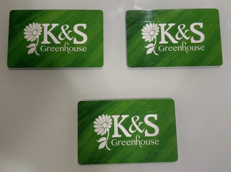 3 K&S Greenhouse (MT) Gift Cards Total Value $255 (1 x $20; 1 x $80; 1 x $155)