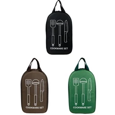 Outdoor Portable Barbecue Utensil Organizer Camping Hiking Tableware Storage Bag