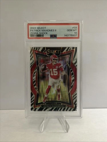 2024 Panini Select - Concourse Patrick Mahomes II #33 Zebra Shock Prizm PSA 10