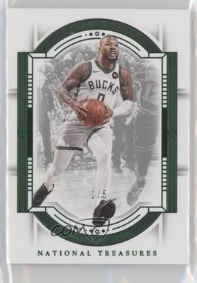 2023-24 Panini National Treasures Emerald 1/5 Damian Lillard #8 6ns