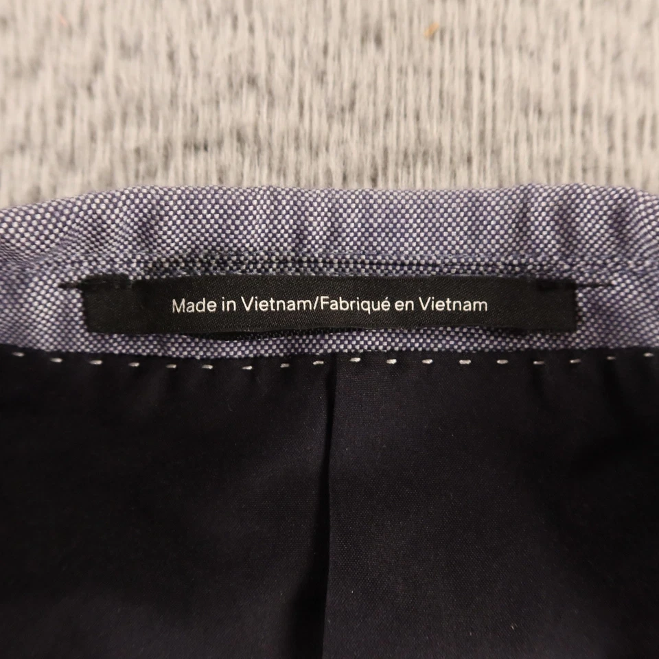 H&M Blazer Para Hombres S 38R Gris Ajustado Deportivo Abrigo Chaqueta Dos Botones Mezcla de Algodón Traje Foto 3 de 4