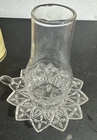 Vintage Federal Glass Petal Clear 2-Piece Candle  Fairy Lamp No Chips Or Cracks