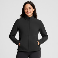 All in Motion Women's Stretch Jacket Heathered Black Sz XS Black Lightweight Act