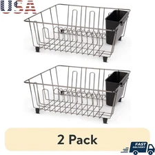 Small Kitchen Dish Drainer Cutlery Cup Organizer Drying Rack Countertop Storage