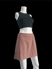 Women's Mini Skirt - A New Day Brown Plaid Sz M/L Preppy Academia Gingham Y2K