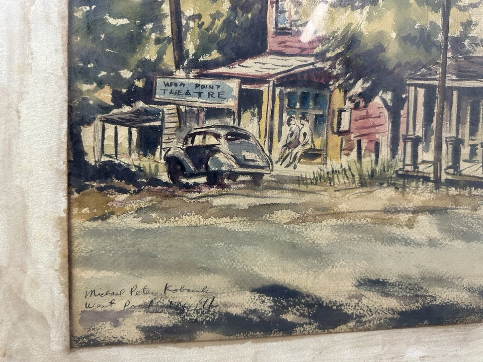 Pintura Acuarela Original De Colección por Michael Peter Kobrak/Firmada/22x16 en Enmarcada Foto 3 de 4