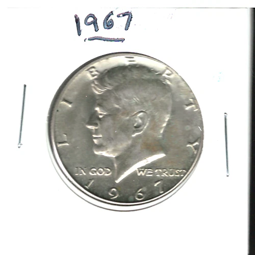 1967 KENNEDY HALF 40% SLVR JUST UNDER UNCIRCULATED