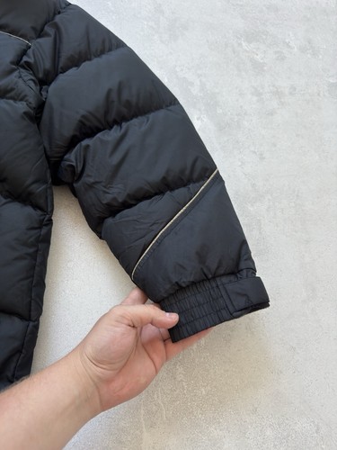 Vintage Nike 00s Puffer Black Down Jacket Fur Hood Warm Swoosh Logo Size S - Picture 12 of 24