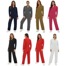 US Womens Long Sleeve Jumpsuit Work Coverall Wear Resistant Overalls Mechanics