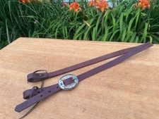 Weaver Leather TOP QUALITY Western  Horse Slit Ear Headstall w Turquoise Buckle