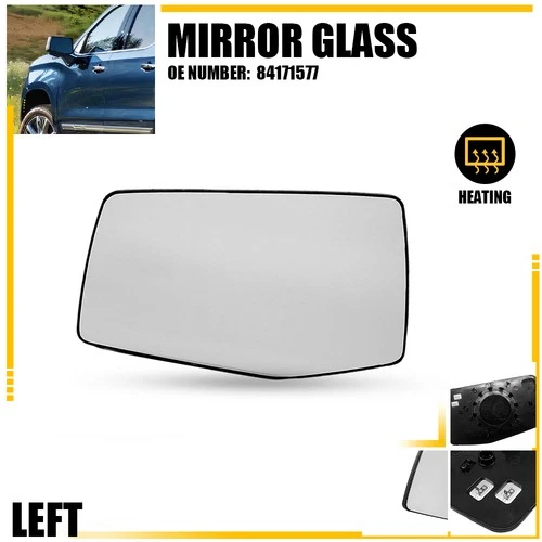 Replacement Mirror Glass Left For 2020-2024 CHVEROLET SILVERADO 2500 HD/3500 HD