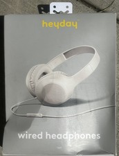 Heyday White Over-Ear Headphones 3.5mm Jack Built-in Microphone Headband