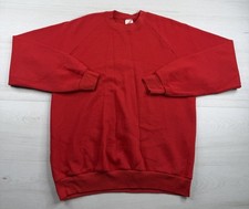 Vtg Jerzees Crewneck Sweatshirt Red Blank USA Made Soft Stretchy Retro 90s L