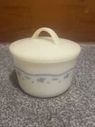 PYREX CORNING MORNING BLUE SUGAR BOWL WITH LID NY CORNINGWARE