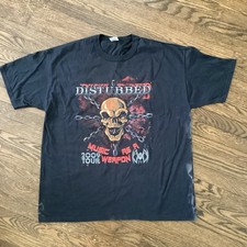 Disturbed 2009 Music as a Weapon Band Tour Concert Short Sleeve T-shirt Size XL