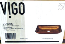 VIGO Glass Vessel Bathroom Sink Tempered Glass 22-1/2" x 14-1/2" x 4-1/2"