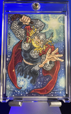 Upper Deck 2014 Marvel Masterpieces Thor 1/1 Sketch Hard Signed Dorman #072