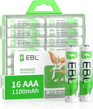 Rechargeable AAA Batteries 16-Counts Ready2Charge 1100Mah 1.2V Ni-Mh Battery