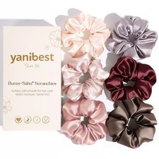 Satin Scrunchies - Multicolored Soft Hair Ties Ponytail Holders, Mistgreyrose
