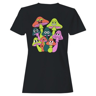 Psychedelic Cartoon Mushroom Women's T-shirt