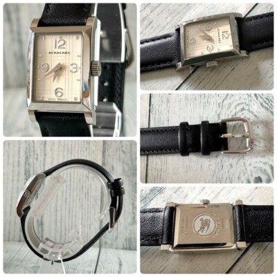 BURBERRY Rectangular Watch BU8001 Rare Used From Japan Check  display picture 2