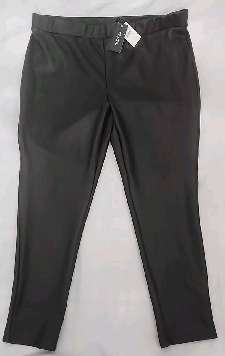 Pants City Chic Womens Asha Wetlook Faux Leather Leggings Black
