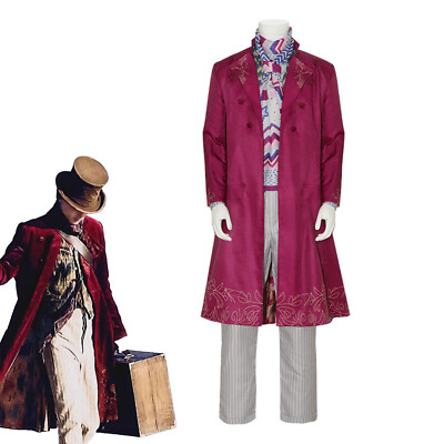 Movie Charlie and The Chocolate Factory Willy Wonka Cosplay Costume Men Uniform