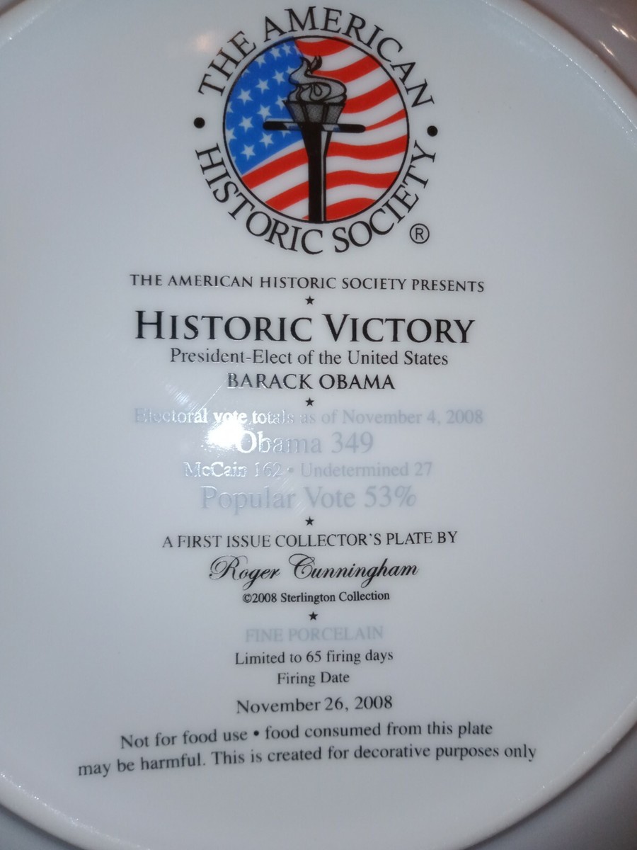 記念グッズ Historic Victory Collectable Plate obama 記念グッズ Historic Victory Collectable Plate obama 記念グッズ