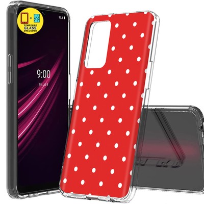Case for TCL/T-Mobile REVVL V PLUS 5G,Polka Dot 1 Print,Glass Screen,US