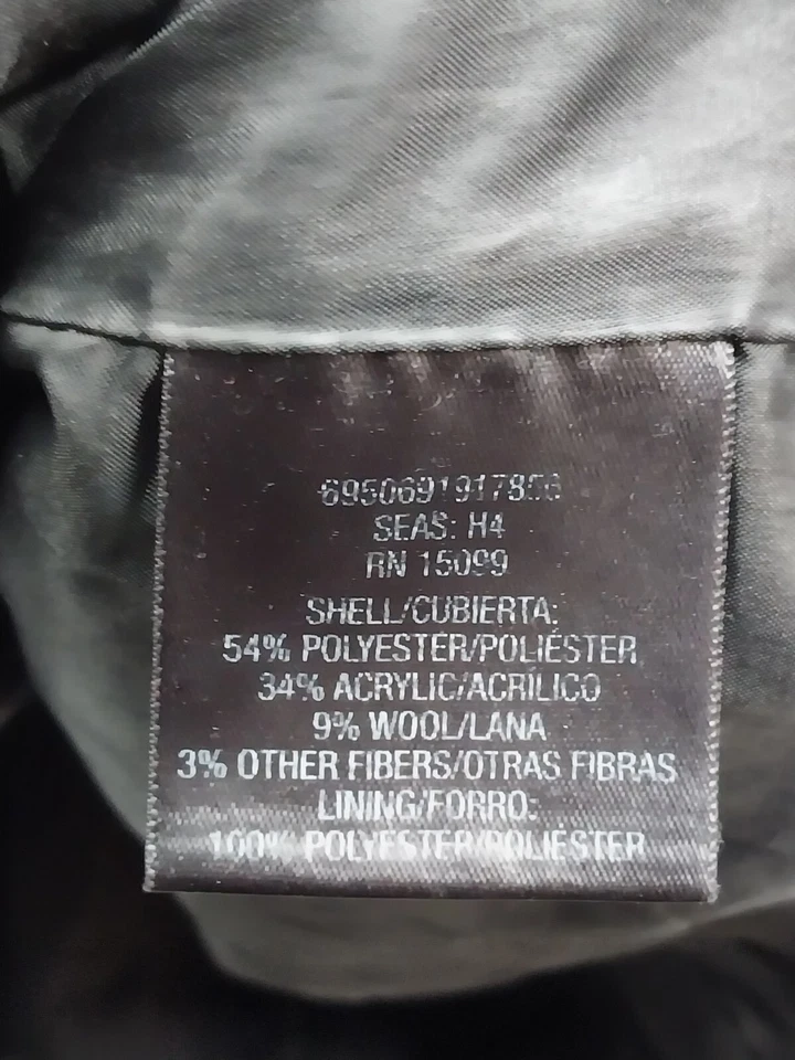 Chaqueta Covington de mezcla de lana a cuadros con capucha y cremallera para mujer grande abrigo negro púrpura Foto 4 de 4