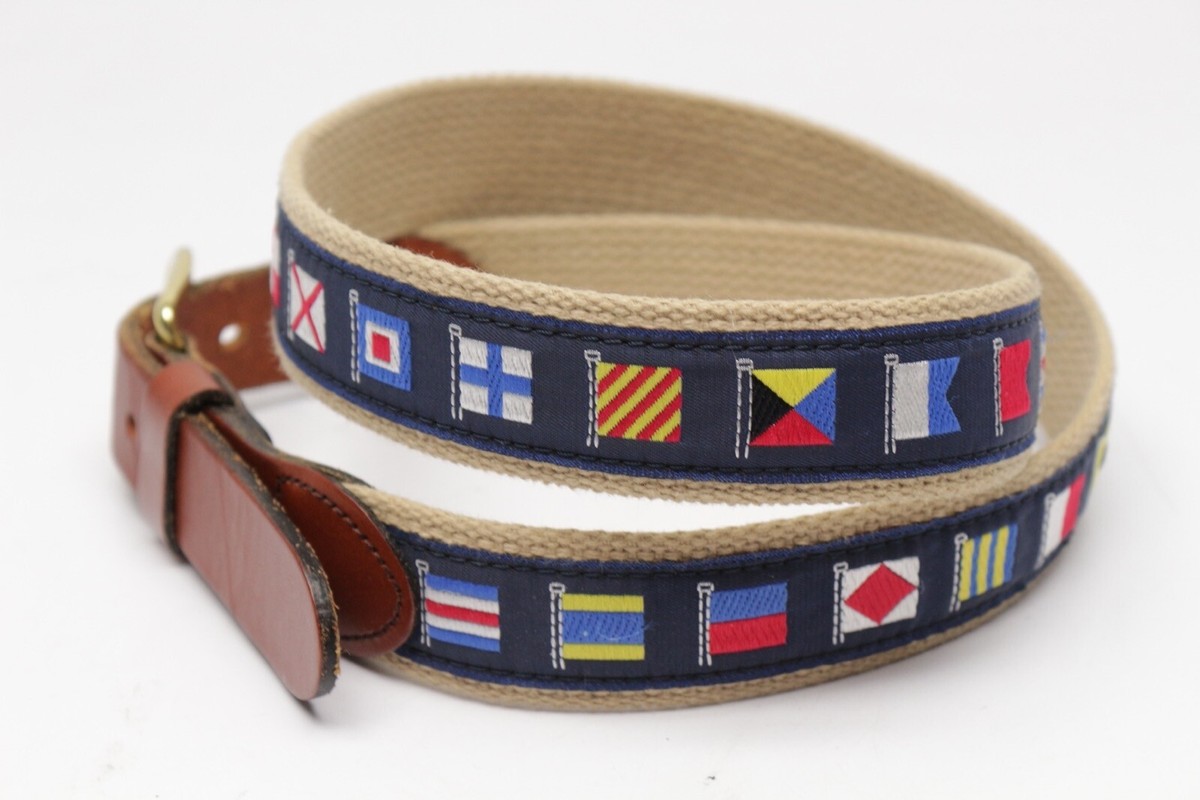 Leather Man Ltd Surcingle Belt Mens 36 Nautical Flag  display picture 1