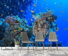 3D Coral Sea Fish ZHUA46734 Wallpaper Wall Murals Removable Self-adhesive Ann