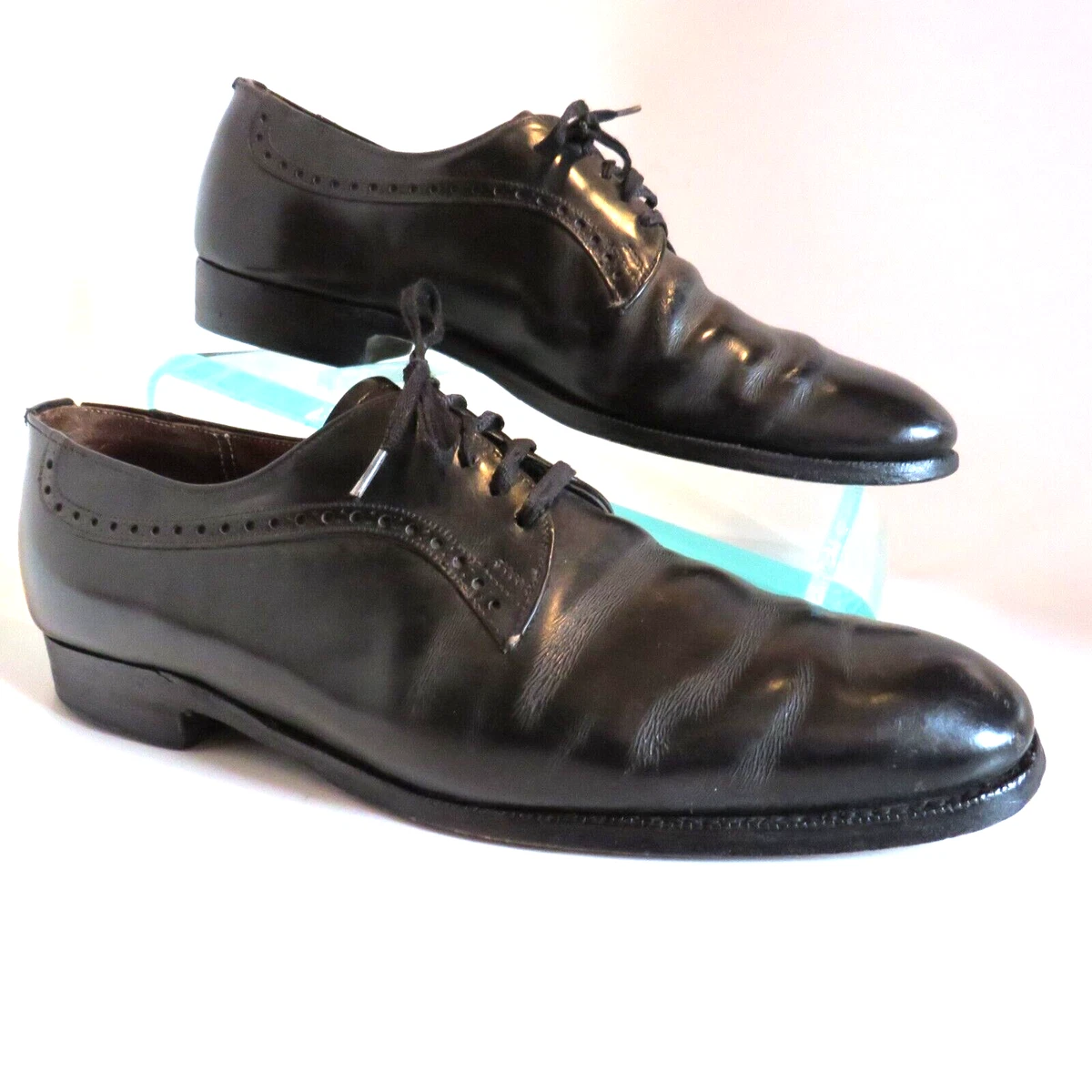 Vintage Men s Church s Shoes Black Leather Derby Brogue US 11 Custom Grade