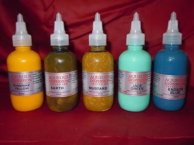 AQUEOUS DISPERSION INK Aqueous Dispersion Tattoo Ink YELLOW, MUSTARD, EARTH, JADE, ENDSOR 75,30,15