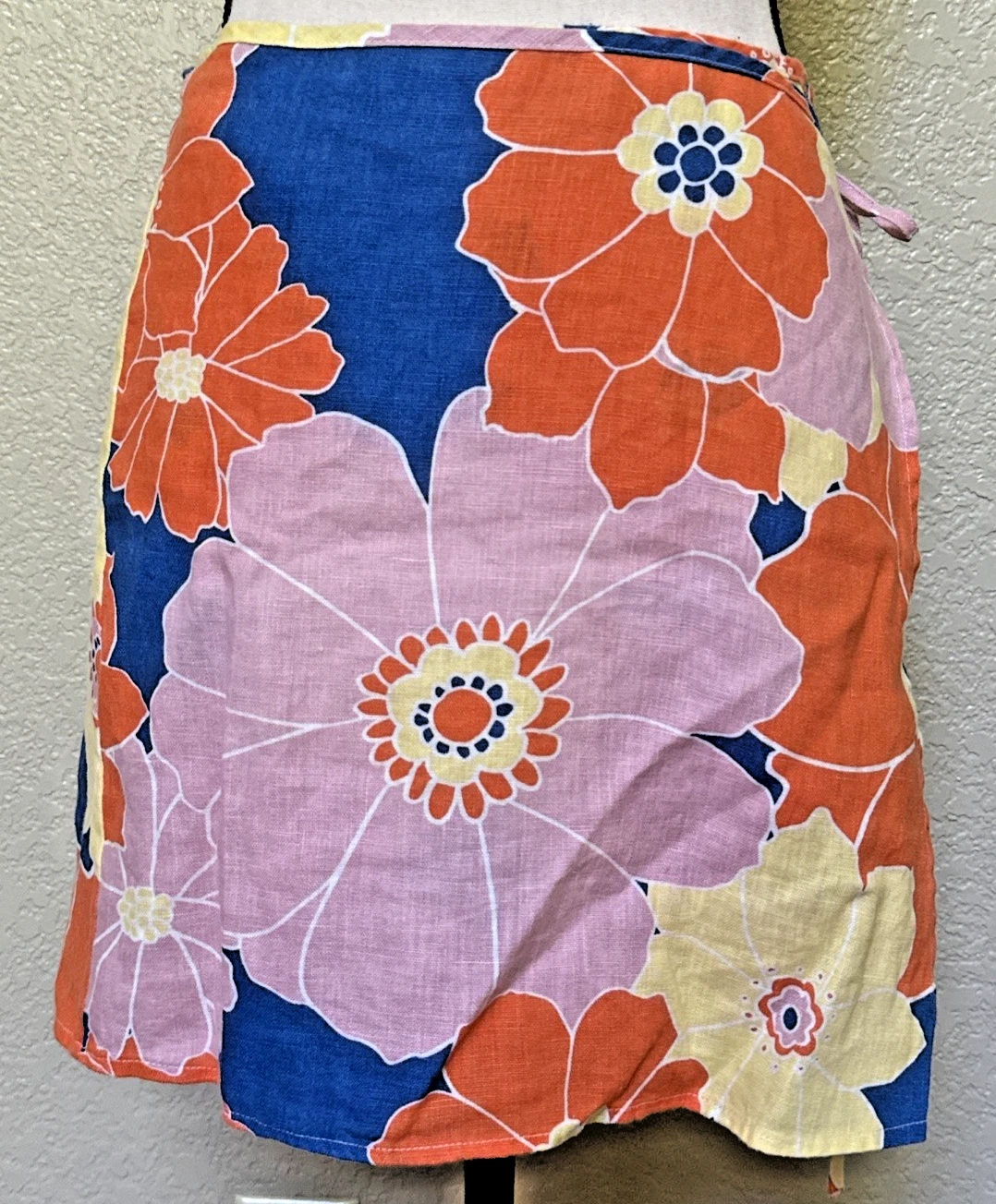 RAILS Mateo Flower Power Linen Floral Colorful Wrap Mini Skirt Size Medium