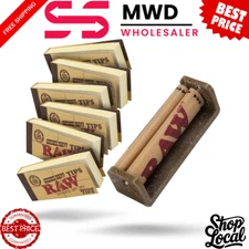 RAW 79mm Eco Roller + 6 Packs Wide Perforated Cotton Tips (300 Count Bundle)