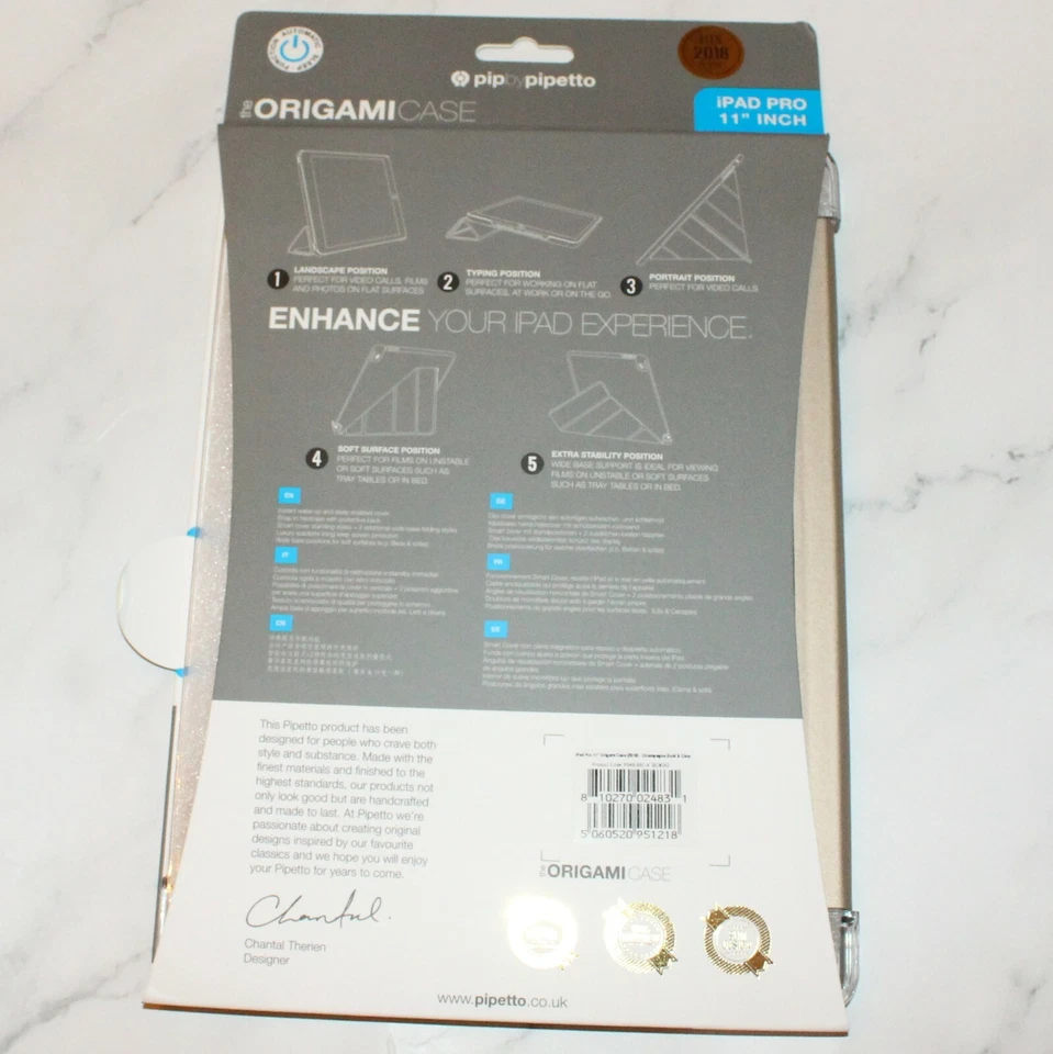 Pipetto Premium Ultra Slim Origami 5-in-1 Case for iPad Pro 11" (2018) - Gold - Image 2 of 4