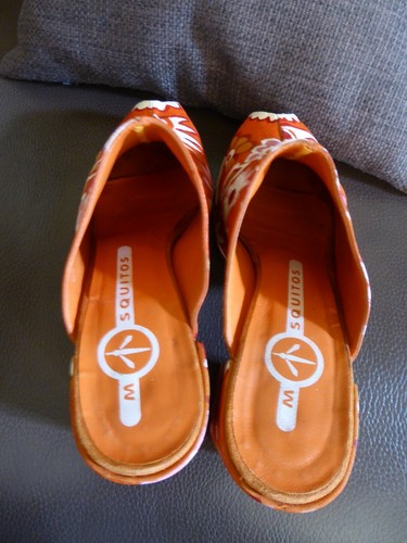 MOSQUITOS Mules sabots vintage orange peints main T 38 - Picture 6 of 10