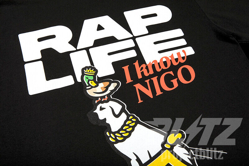 I KNOW NIGO L/S TEE T-SHIRT RAP LIFE FLYING CARPET BLACK L XL VICTOR