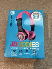 JLAB JBuddies Kids Folding On Ears Padded Volume Limiting Wired Headphones Pink