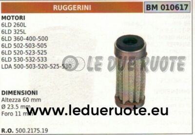 500217519 Engine Oil Filter Ruggerini Lda 500 503 520 525 530 60X23.5