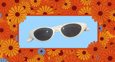 Vintage Foster Grant White Cat Eye Sunglasses - Retro 90s Y2K Style