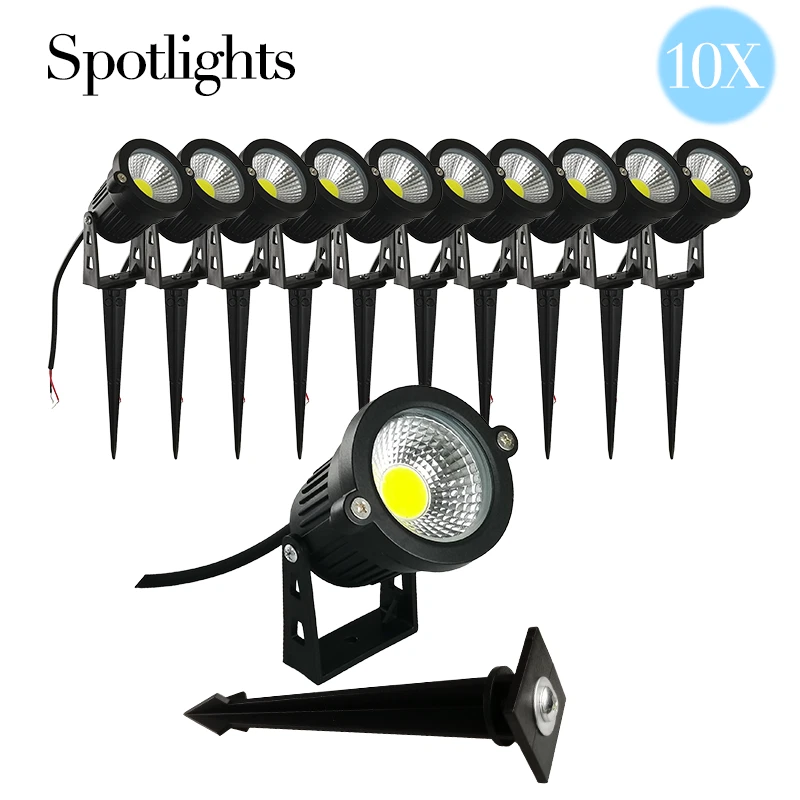 10X LED Spot Lights 12V Outdoor Garden Landscape Low Voltage Spot Lamp Cool/Warm