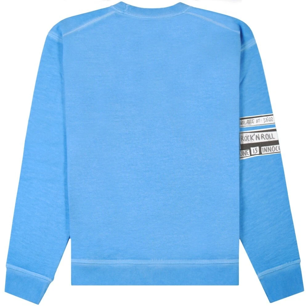 NWT Men s Dsquared2 Punk Brothers Graphic Print Sweatshirt Light