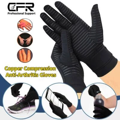 Copper Infused Arthritis Gloves Compression Support Hands Pain Relief Women Men
