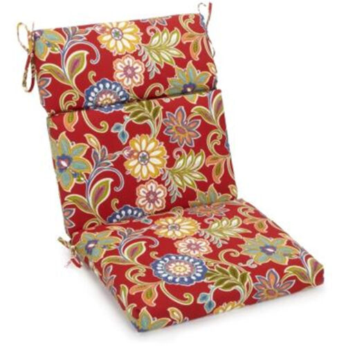Blazing Needles Spun Polyester Outdoor Squared Seat/Back Chair Cushion