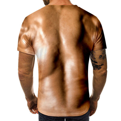 T-shirt Muscle 3D Siepificius - Impression Tatouage Manches Courtes Homme