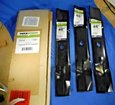 Maxpower 561812B 3-N-1 Blades 48" Cut John Deere Set of 3 Model GX21784 GY20852
