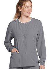 Jockey Women's Classic Round Neckline Snap Scrub Jacket
