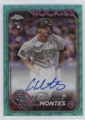 2024 Topps Chrome Rookie Aqua Wave Refractor 85/199 Coco Montes Auto RC x2o